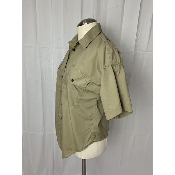 Madewell Woman’s Button-Up Tie Front Camp Shirt Embroidered Floral Pattern S - Picture 4 of 12